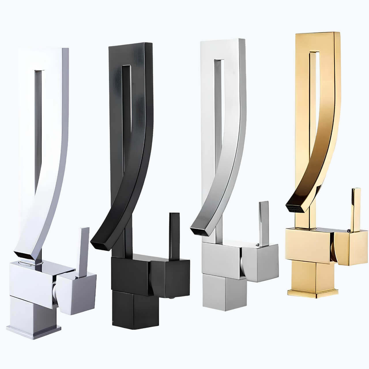Robinet vasque carré design monocommande laiton poli L'art du robinet