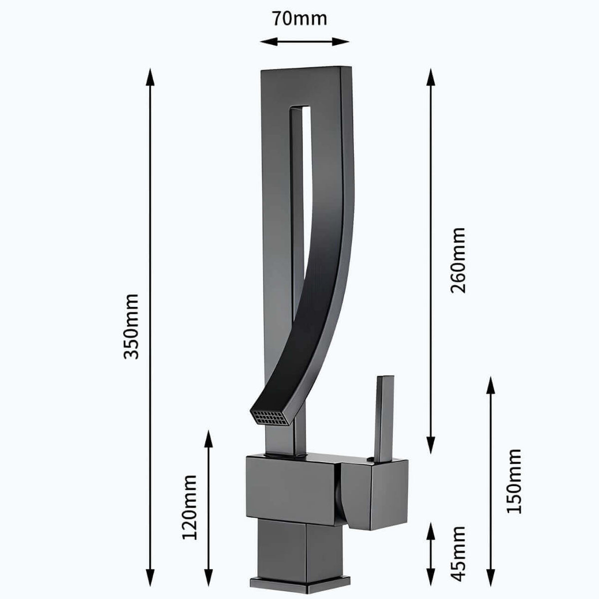 Robinet vasque carré design monocommande laiton poli L'art du robinet