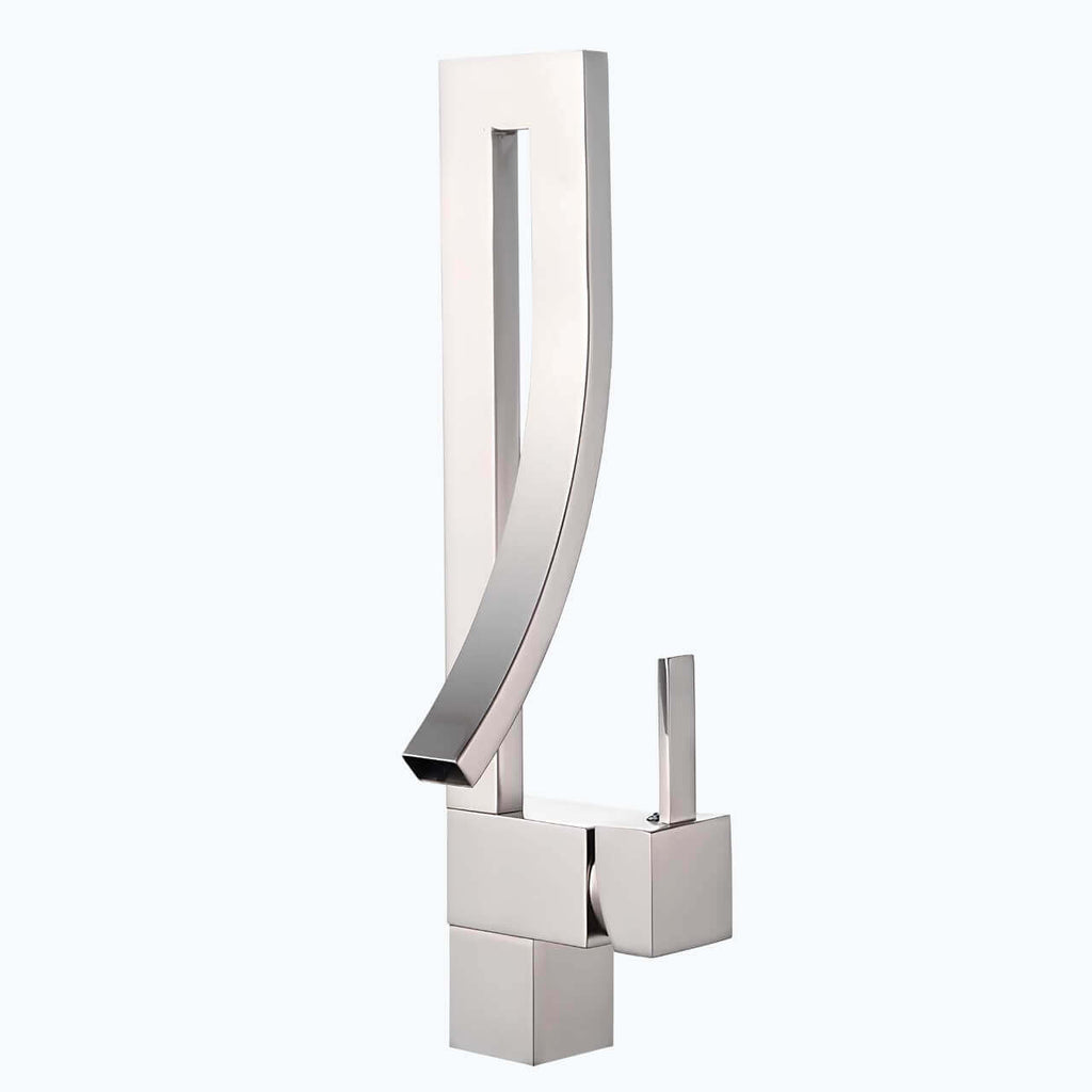 Robinet vasque carré design monocommande laiton poli L'art du robinet