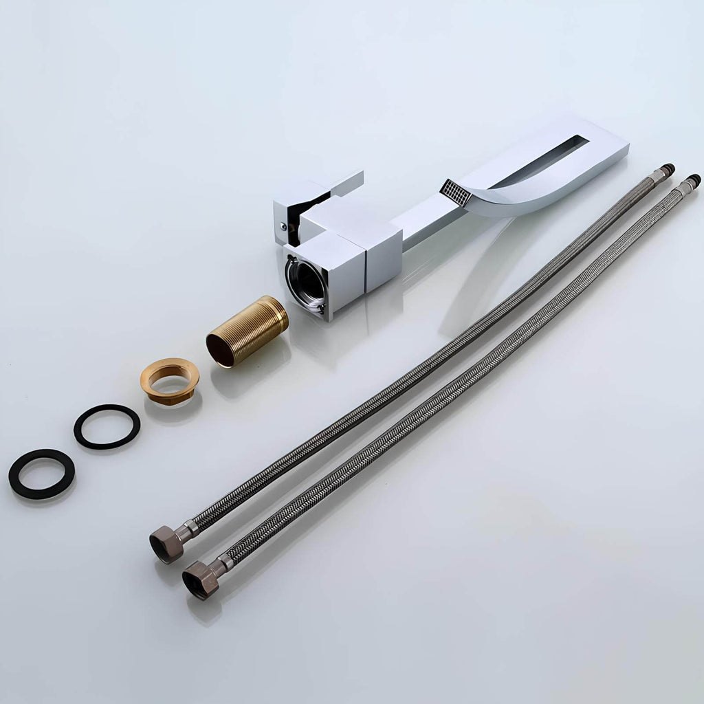 Robinet vasque carré design monocommande laiton poli L'art du robinet