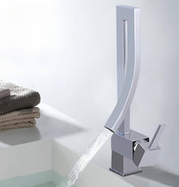 Robinet vasque carré design monocommande laiton poli L'art du robinet