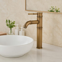 Robinet vasque design bambou laiton brossé L'art du robinet