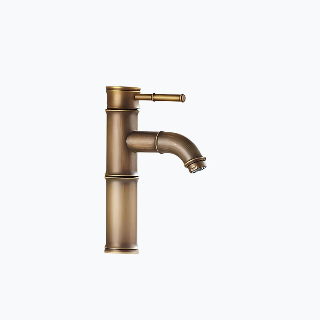Robinet vasque design bambou laiton brossé L'art du robinet