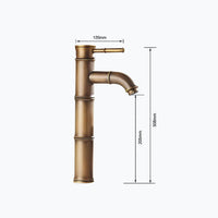Robinet vasque design bambou laiton brossé L'art du robinet