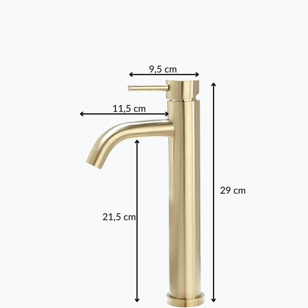 Robinet vasque doré mitigeur contemporain L'art du robinet