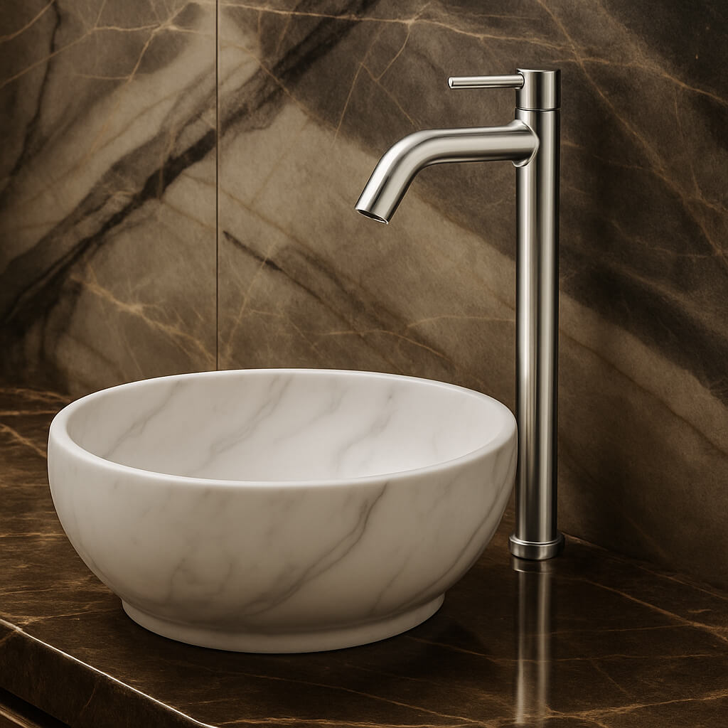 Robinet vasque eau froide inox brossé L'art du robinet