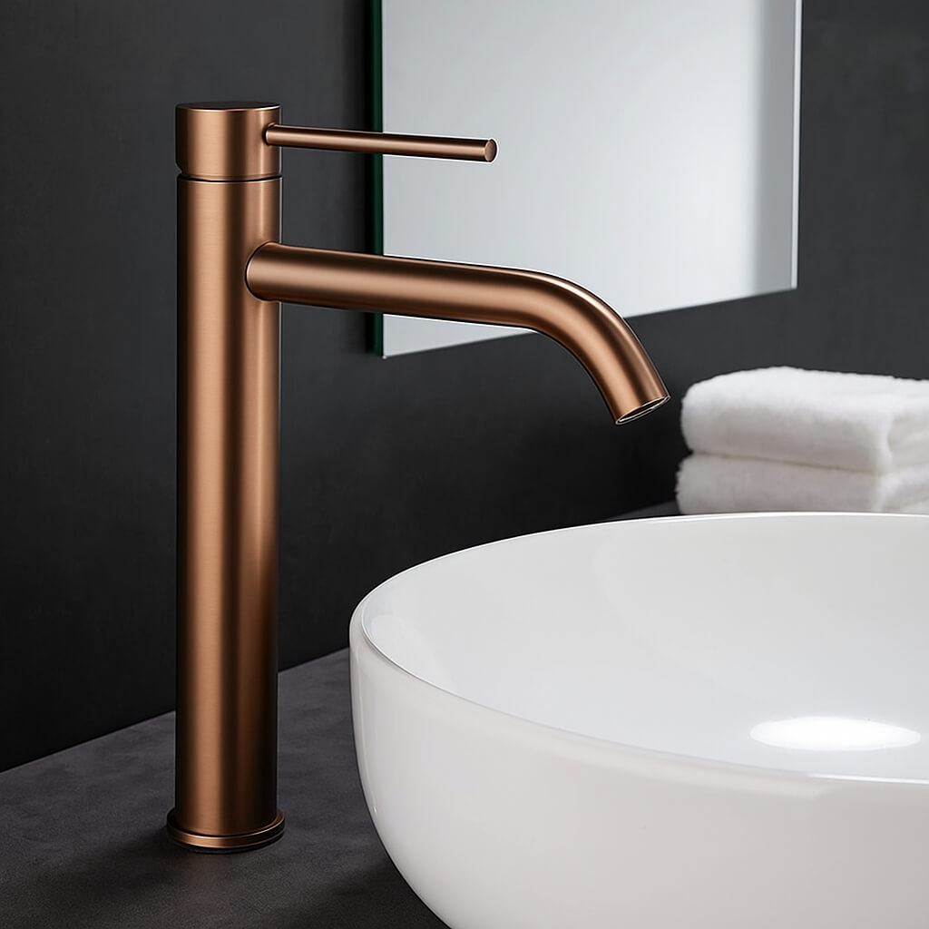 Robinet vasque haut bronze design contemporain L'art du robinet