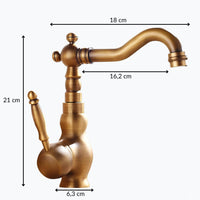 Robinet vasque laiton rotatif antique 1 trou L'art du robinet