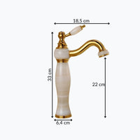 Robinet vasque marbre laiton doré luxe L'art du robinet