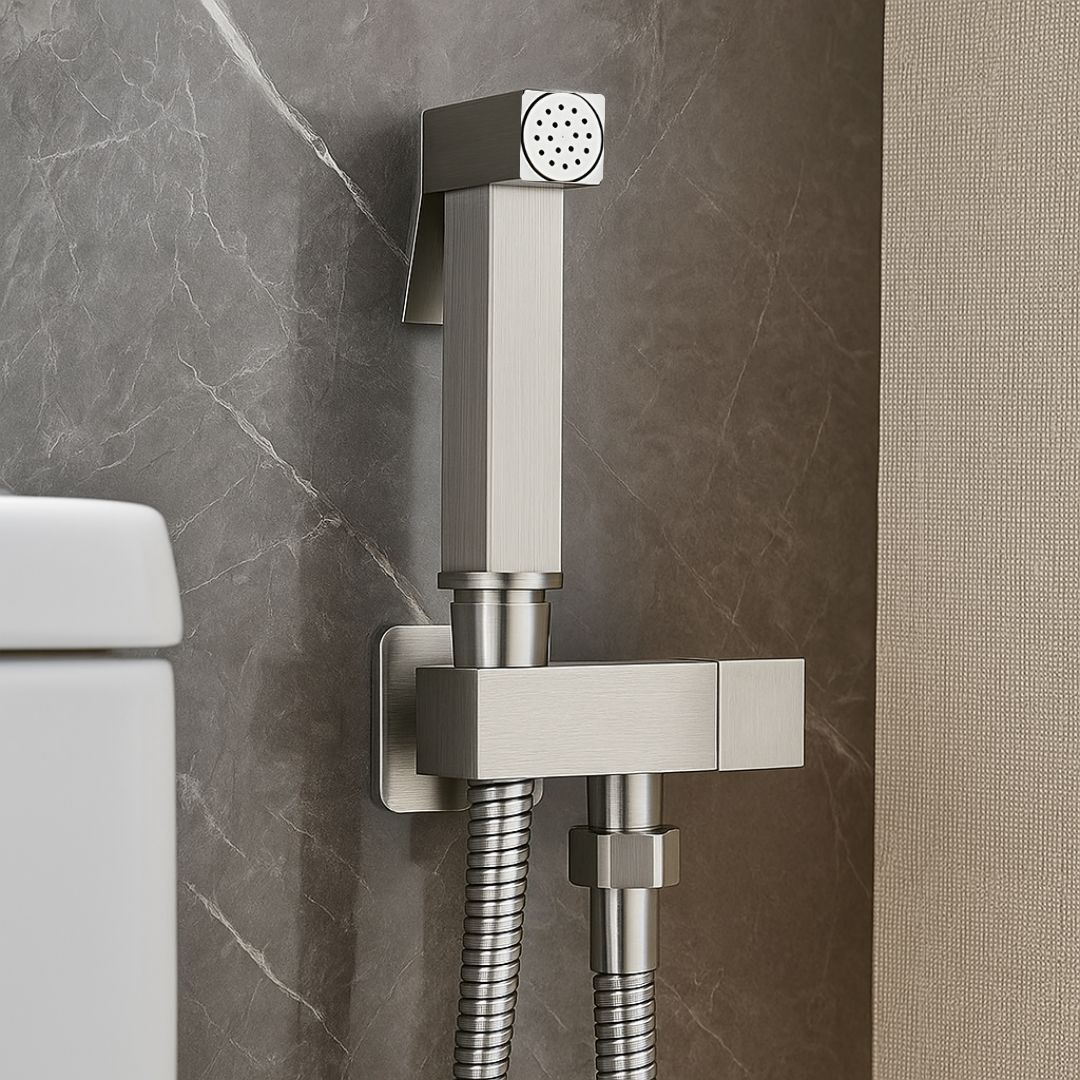 Douchette WC murale acier inoxydable chrome