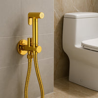 Douchette WC murale en laiton design épuré